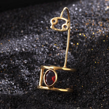 Cancer Nail Ring with birthstone